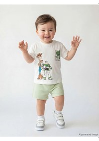 Resim Lc Waikiki Ekru Toy Story Baskılı Erkek Bebek Takım 6-9 Ay 
