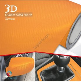 Resim Autofolyo Karbon Folyo Turuncu 127 Cm X 