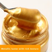 Resim Altın, Gümüş-100ml Metalik Akrilik Boyama, Metalik Renkler Akrilik Boyama- Çok Renkli Metalik Boyama İçin İç ve Dış Mekan Kullanımı için Tuval, Kağıt, Kaya, Ahşap, Metal ve Duvarlar - Sanatçılar için Hediye, Okul Malzemeleri 