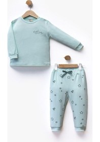 Resim Flexi 2'li Unisex Bebek Çocuk Pijama Takım-523 Yesil 