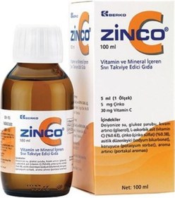 Resim Zinco C Vitamini Sıvı Takviye Edici Gıda 100 ML 