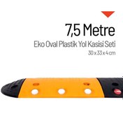 Resim İleri Trafik Eko Oval Plastik Hız Kesici Kapaklı Set, Yol Kasisi 30 x 33 x 4 cm - 7,5 metre 