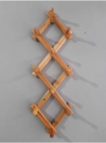 Resim BARAN Ahşap Duvar Askısı Akordiyon Askı Kapı Askısı 10 Topuzlu 