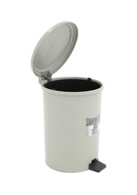 Resim A Form Plastik Pedallı Basmalı 6 Litre Çöp Kovası Kutusu - 23x26 Cm. - Gri Gri 
