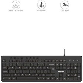 Resim Torima Tk-07 Siyah Multimedya Kablolu Q Klavye Gaming Keyboard Siyah 