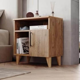 Resim Home Enda Kommen 3 Bölmeli Kapaklı Komodin Atlantik Çam 