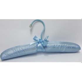 Resim Bebek Elbise Askısı Sünger Dolgulu Ve Saten Kumaş Kaplı 5 Adet Mavi 