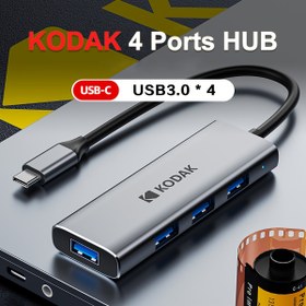 Resim Kodak T341 USB-C Hub 4 Portlu - Yüksek Hızlı 5Gbps Veri Aktarımı, Dayanıklı Metal Tasarım, Dizüstü Bilgisayarlar, Tabletler & Akıllı Telefonlarla Uyumlu, Büyük Dosya & Video Aktarımları İçin İdeal, USB3.0 Arabirimleri, Docking İstasyonu 