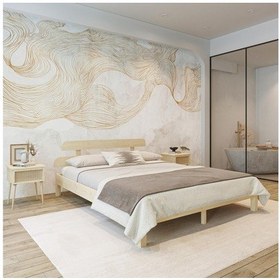 Resim Lotus Model Doğal Çam Ahşap Karyola-45 140 x 190 