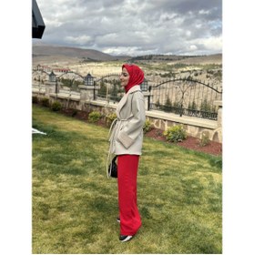 Resim OllaCollection Kışlık Deri Detaylı Mont Kaban 