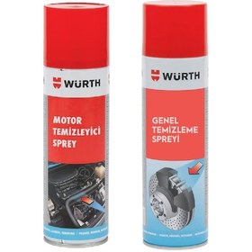 Resim Würth Motor Temizleyici 500 Ml + Fren Balata Spreyi 500 Ml 
