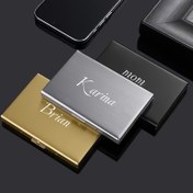 Resim Kişiselleştirilmiş paslanmaz çelik kart tutucu, RFID engelleme, basit tarz, dokunmamış, el yıkama, PVC astarlı, Noel, Sevgililer Günü ve Or 