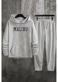 Resim Unisex Malibu Baskılı Eşofman Takımı Gri 