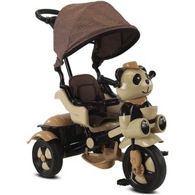Resim BabyHope 127 Little Panda Ebeveyn Kontrollü Tenteli Müzikli Tricycle Üç Teker Bisiklet -kırmızı/siyah 