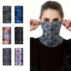 Resim Nefes alabilir Polyester Bandana Yüz Maskesi Boyun Kaplama, Yumuşak Kumaş, Tüm Mevsim Spor Aksesuarı Bisiklet, Koşu, Yürüyüş için - Yürüyüş Ekipmanı | Çok Yönlü Başlık | Rahat Uygunluk, Bisiklet Aksesuarları 