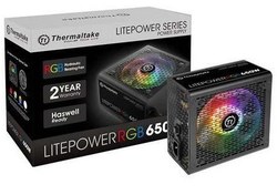 Resim Thermaltake Litepower RGB 650W APFC 12cm Fanlı PSU PS-LTP-0650NHSANE-1 