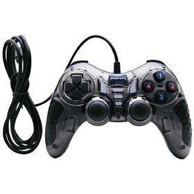 Resim Pc Uyumlu Usb Dual Shock Titreşimli Joystick Oyun Kolu-cfl-2586 Siyah 