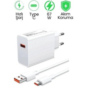 Resim Dream011 Beyaz 67w Turbo Hızlı Şarj Aleti Type C Kablo Ve Adaptör Saniye Göstergeli Uyumlu 