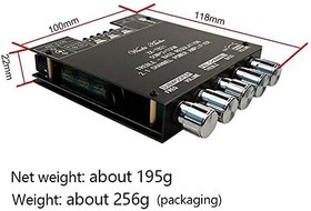 Resim Pepisky 2.1 Kanal BT Amplifikatör Modülü AUX BT5.0 Girişi Subwoofer Sol ve Sağ Kanal Çıkışı Güç Amplifikatörü Kartı 