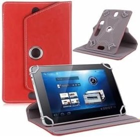 Resim Ezcool X7 10 1" İle Uyumlu Standlı Kapaklı Üniversal Tablet Kılıfı;Kırmızı 