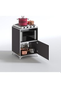 Resim Kenzlife ocak dolabı revbahar gri 85*60*56 hazır mutfak klasik set üstü ocak için arkalıksız 