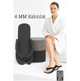 Resim Bosel 4 MM Kalın Tek Kullanımlık Spa Otel Pedikür Terliği 150 Çift 