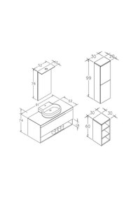 Resim Orka Knidos 90 Cm Mdf Beyaz Banyo Dolabı Takımı Ve Boy Dolabı Beyaz 