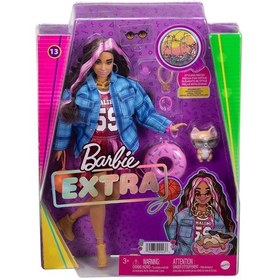 Resim Hdj46 Barbie Extra Ekose Ceketli Bebek 