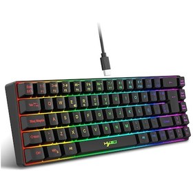 Resim Geeksen Hxsj V200 Mini Rgb Oyun Klavyesi - 68 Tuşlu, Mekanik Hissiyatlı, Taşınabilir, İspanyolca Versiyon Optik 