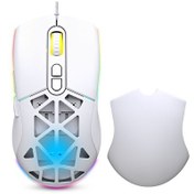 Resim WRP-O12800-W 12800 Dpi Wide RGB Özel ABS Doku Reflex Örgü Kablolu Beyaz Gaming Mouse Warp