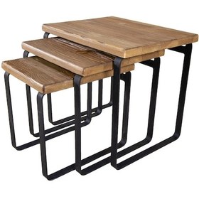 Resim Masif Ahşap Zigon Sehpa 