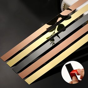 Resim Destek filmli paslanmaz çelik kendinden yapışkanlı dekoratif şerit ve metal düz şerit 