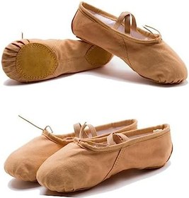 Resim bale terliği bale dans ayakkabıları pilates ayakkabıları antrenman ayakkabısı prenses tek ayakkabısı yoga Light Brown 