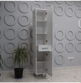 Resim Özce Banyo Boy Dolabı 40 Cm Mdf Beyaz 