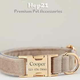 Resim Dog Collar Named Light Gray Brown Collar 80446 - Poop Bag / L 
