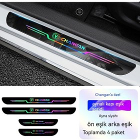 Resim Jzcat 4 Adet Araba Kapı Eşiği Diş Açma Önleyici Koruma Etiketi Kapı Eşiği Çizilmez Aşınma Şeritleri-changan Ayna Siyahı 