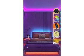Resim Tv Arkası Yatak Odası Çocuk Odası Mutfak Rgb Şerit LED Telefon Kontrollü Tak Çalıştır 4 Metre 