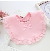 Resim Sones Yenidoğan Dantel Fiyonklu Bebek Önlükleri Bebek Tükürük Havluları Pembe 