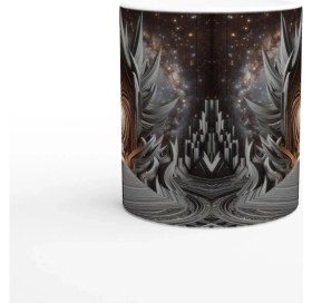 Resim Oğlak Burcu Baskılı Kahve Kupası - Galaktik Taht Odası Temalı Vs3 