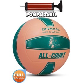 Resim All Court Voleybol Topu Pompa Dahil Set Kauçuk Dikişsiz Yekpare Üretim İç Dış Mekan No:5 Pembe Pembe 