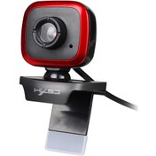 Resim HXSJ A849 480P USB Broadcast Video Konferans Mikrofonlu Webcam Siyah Kırmızı 