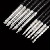 Resim 5 adet Diş Reçine Silikon Şekillendirme Kalemi Fırça Sanat Fırçası Diş Hekimliği Kompozit Çimento Porselen Şekillendirme DIY Çizim Aracı 