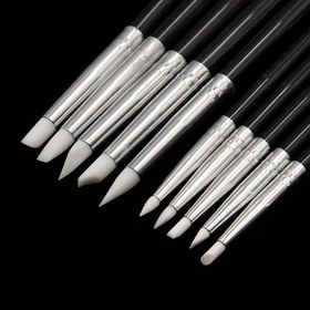 Resim 5 adet Diş Reçine Silikon Şekillendirme Kalemi Fırça Sanat Fırçası Diş Hekimliği Kompozit Çimento Porselen Şekillendirme DIY Çizim Aracı 