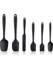 Resim Euro Pink 6'lı Takım Yanmaz Yapışmaz Mutfak Pasta Slikon Yumurta Fırçası Kaşık Bıçak Spatula Seti 