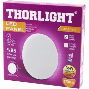 Resim Thorlıght S-236 36W 22CM Beyaz LED Panel Sıva Altı Ayarlı Mandallı 6400K - 2700LM - 18000 Saat - 2835 Smd (5067) 