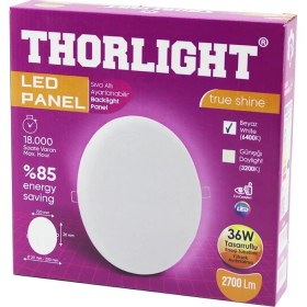 Resim Thorlıght S-236 36W 22CM Beyaz LED Panel Sıva Altı Ayarlı Mandallı 6400K - 2700LM - 18000 Saat - 2835 Smd (5067) 