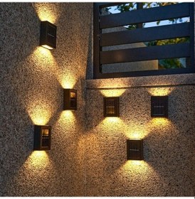 Resim Solar Güneş Enerjili Çift Taraflı 2 Ledli Aplik Duvar Monteli Lamba 