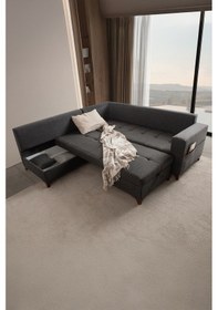 Resim Aura Köşe Koltuk Takımı Antrasit Sol Köşe Antrasit 