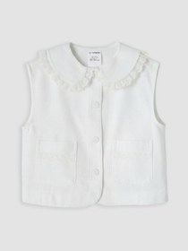 Resim LC Waikiki NEVAVM Farkıyla Bebe Yaka Kız Çocuk Gabardin Ceket 