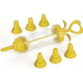 Resim Pompası Sıkacağı Krem Şanti Sıkacağı Pompası 6 Parça Set - Pasta ve Kek Süsleme Aracı 